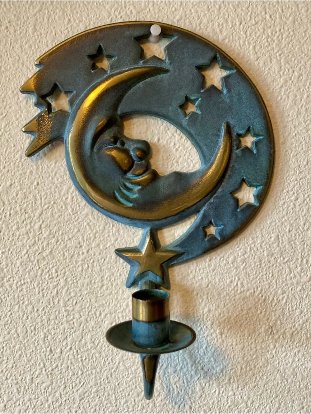 1994 Pair of Sun and Moon PartyLite metal candle holders - Picture 4 of 16